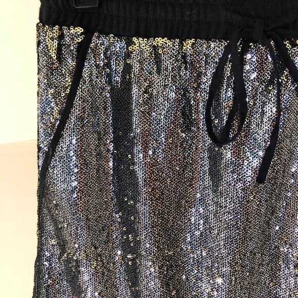 Anthropologie Harlyn NWT Sequin Stretch Waist Mini Skirt Drawstring Size XS - Picture 5 of 11
